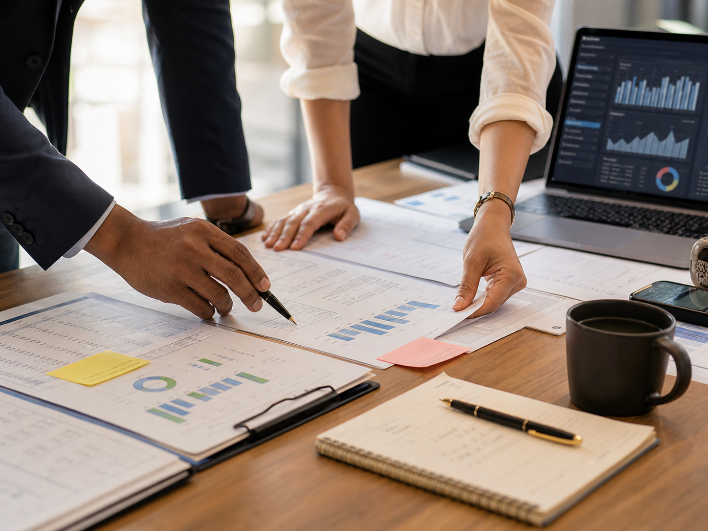 Finance operations review with reports and dashboard